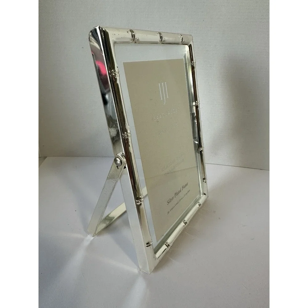Isaac Jacobs Silver Plated Bamboo Picture Frame 4x6
